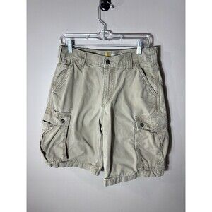 Carhartt Shorts Mens 32 Khaki Relaxed Fit Cargo Work Utility Pockets